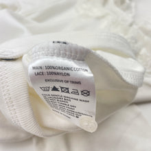 Load image into Gallery viewer, Girls Bebe by Minihaha, lace trim organic cotton bodysuit / romper, EUC, size 1,  