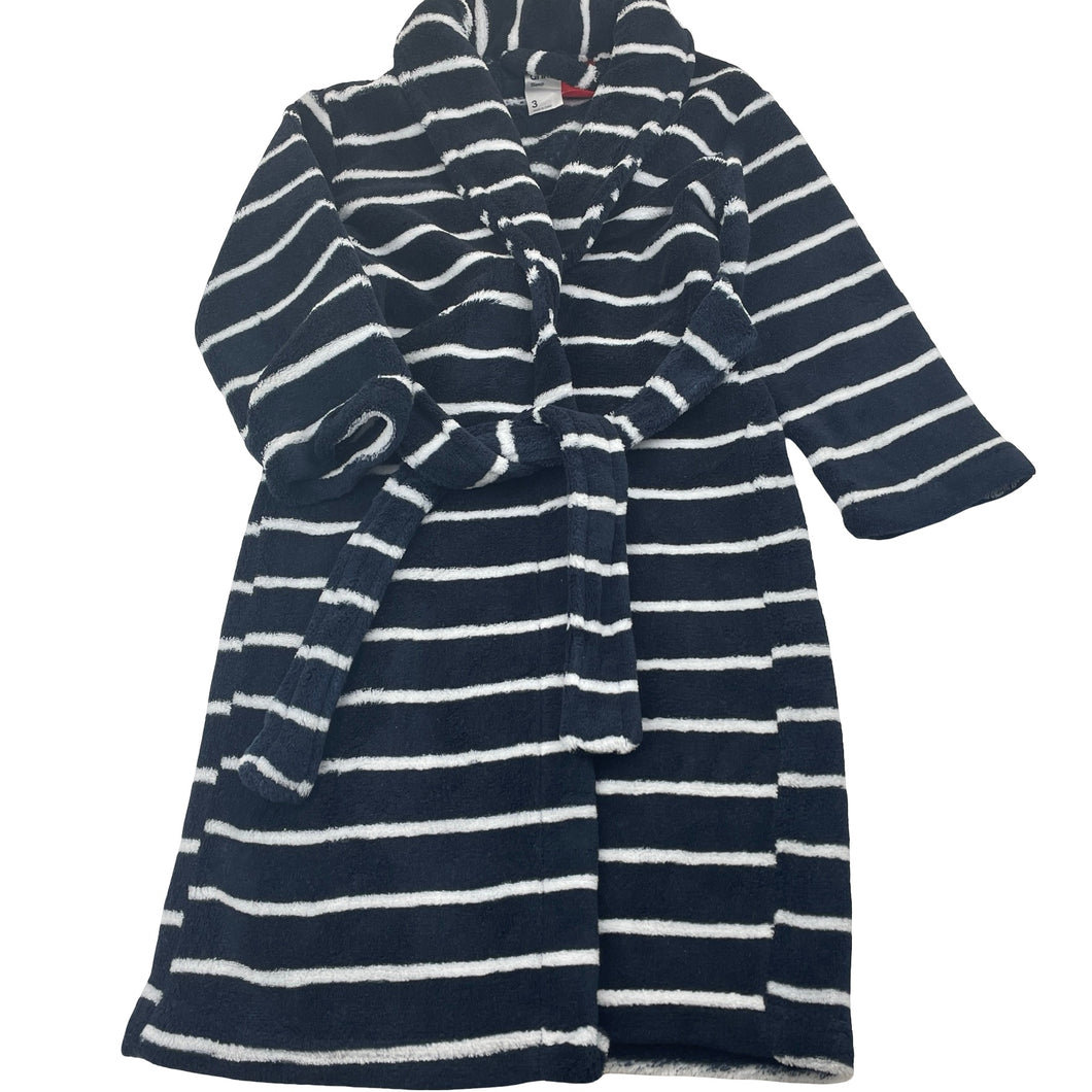 Unisex Anko, navy fleece dressing gown / bath robe, GUC, size 3,  