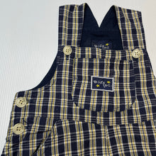 Load image into Gallery viewer, Boys Kids Inc, checked cotton overalls / shortalls, GUC, size 00,  