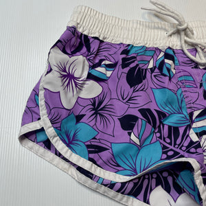 Girls SUNDRENCHED, floral lightweight board shorts, elasticated, Sz: M, W: 30.5cm across unstretched, EUC, size 9-10,  