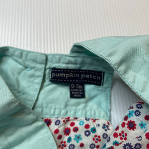 Girls Pumpkin Patch, smocked cotton summer dress, GUC, size 000, L: 36cm