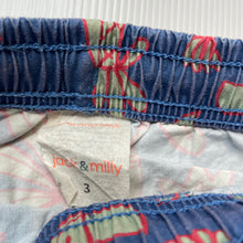 Load image into Gallery viewer, Boys Jack &amp; Milly, lightweight cotton board shorts, elasticated, FUC, size 3,  