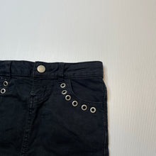 Load image into Gallery viewer, Girls Clothing &amp; Co, black stretch denim skirt, adjustable, L: 28cm, GUC, size 7,  
