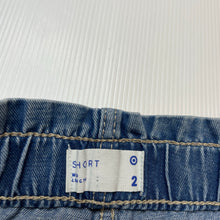 Load image into Gallery viewer, Girls Target, blue denim shorts, elasticated, GUC, size 2,  