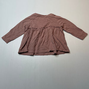 Girls Anko, embroidered cotton long sleeve top, GUC, size 1,  