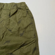 Load image into Gallery viewer, Boys Uniqlo, khaki cotton shorts, elasticated, dinosaurs, EUC, size 3-4,  