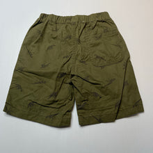 Load image into Gallery viewer, Boys Uniqlo, khaki cotton shorts, elasticated, dinosaurs, EUC, size 3-4,  