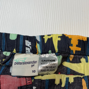 Boys Peter Alexander, lightweight cotton pyjama shorts, planes, GUC, size 10,  