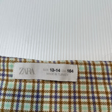 Load image into Gallery viewer, Girls Zara, checked box pleat skirt, adjustable, L: 36.5cm, EUC, size 13-14,  