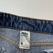 Load image into Gallery viewer, Girls Anko, blue denim jean shorts, adjustable, NEW, size 8,  