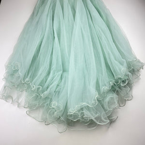 Girls Paris Daisy Couture, cotton lined tulle party dress, no size, armpit to armpit: 31cm, FUC, size 5-6, L: 80cm at front