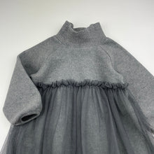 Load image into Gallery viewer, Girls Zara, grey winter dress, small catches, FUC, size 1, L: 43cm