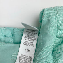 Load image into Gallery viewer, Girls Little Me, lined embroidered cotton dress &amp; nappy cover, FUC, size 12 months, L: 42cm