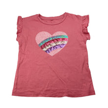 Load image into Gallery viewer, Girls Anko, cotton tee / op, sequin heart, GUC, size 7,  