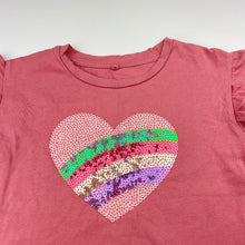 Load image into Gallery viewer, Girls Anko, cotton tee / op, sequin heart, GUC, size 7,  