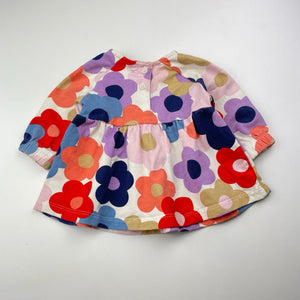 Girls Target, fleece lined floral long sleeve top, FUC, size 0000,  