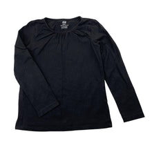 Load image into Gallery viewer, Girls H&amp;M, black organic cotton blend long sleeve tee / top, GUC, size 5-6,  