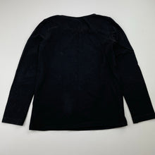 Load image into Gallery viewer, Girls H&amp;M, black organic cotton blend long sleeve tee / top, GUC, size 5-6,  