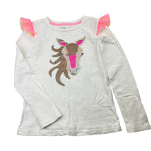 Load image into Gallery viewer, Girls Target, cotton long sleeve tee / top, flip sequin unicorn, FUC, size 6,  