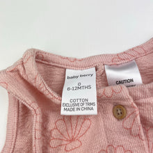 Load image into Gallery viewer, Girls Baby Berry, pink cotton romper, GUC, size 0,  