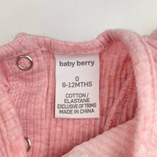 Load image into Gallery viewer, Girls Baby Berry, embroidered ribbed stretchy romper, GUC, size 0,  