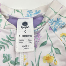 Load image into Gallery viewer, Girls Dymples, floral long sleeve swim one-piece, EUC, size 0,  