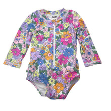Load image into Gallery viewer, Girls Cotton On, floral long sleeve swim one-piece, EUC, size 0,  