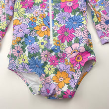 Load image into Gallery viewer, Girls Cotton On, floral long sleeve swim one-piece, EUC, size 0,  