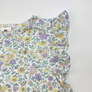 Girls Dymples, floral cotton top, FUC, size 0,  