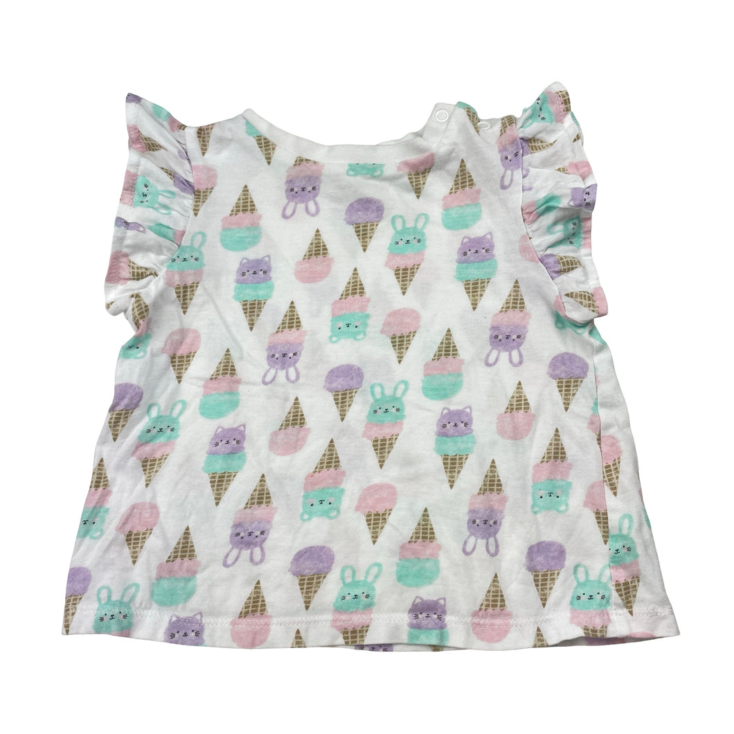 Girls Dymples, cotton tee / top, ice creams, GUC, size 0,  