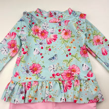 Load image into Gallery viewer, Girls David Jones, floral long sleeve swim one-piece, EUC, size 0,  