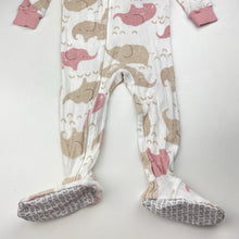 Load image into Gallery viewer, Girls Carters, cotton zip coverall / romper, elephants, EUC, size 1,  