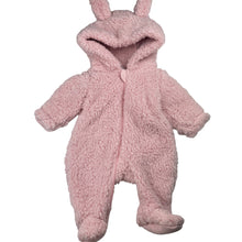 Load image into Gallery viewer, Girls Dymples, soft fluffy fleece zip coverall / romper, EUC, size 0000,  