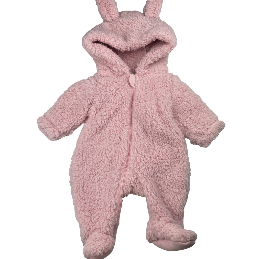 Girls Dymples, soft fluffy fleece zip coverall / romper, EUC, size 0000,  