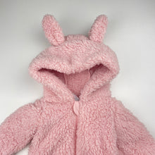 Load image into Gallery viewer, Girls Dymples, soft fluffy fleece zip coverall / romper, EUC, size 0000,  