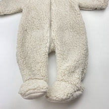 Load image into Gallery viewer, Unisex Dymples, soft fluffy fleece zip coverall / romper, NEW, size 000,  