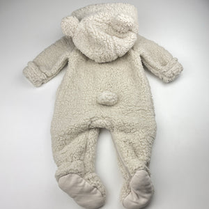 Unisex Dymples, soft fluffy fleece zip coverall / romper, NEW, size 000,  