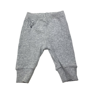 Unisex Bonds, grey marle ribbed leggings / bottoms, GUC, size 000,  