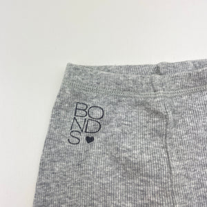 Unisex Bonds, grey marle ribbed leggings / bottoms, GUC, size 000,  