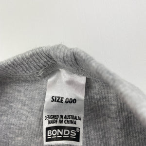 Unisex Bonds, grey marle ribbed leggings / bottoms, GUC, size 000,  
