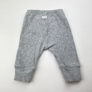 Unisex Bonds, grey marle ribbed leggings / bottoms, GUC, size 000,  
