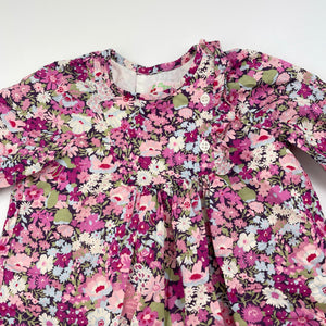 Girls Bondpoint, lined lightweight floral cotton smock top, L: 36cm, EUC, size 6 months,  