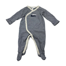Load image into Gallery viewer, Unisex Bebe by Minihaha, navy stripe cotton coverall / romper, EUC, size 0000,  