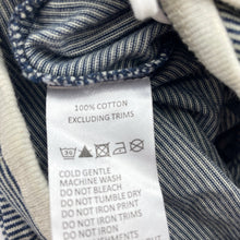 Load image into Gallery viewer, Unisex Bebe by Minihaha, navy stripe cotton coverall / romper, EUC, size 0000,  