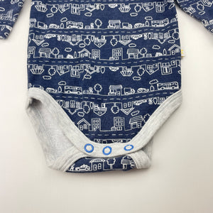 Boys Marquise, cotton bodysuit / romper, wash fade, FUC, size 000,  