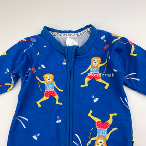 Unisex Bonds, zip wondersuit / zippy / romper, badminton, GUC, size 0000,  