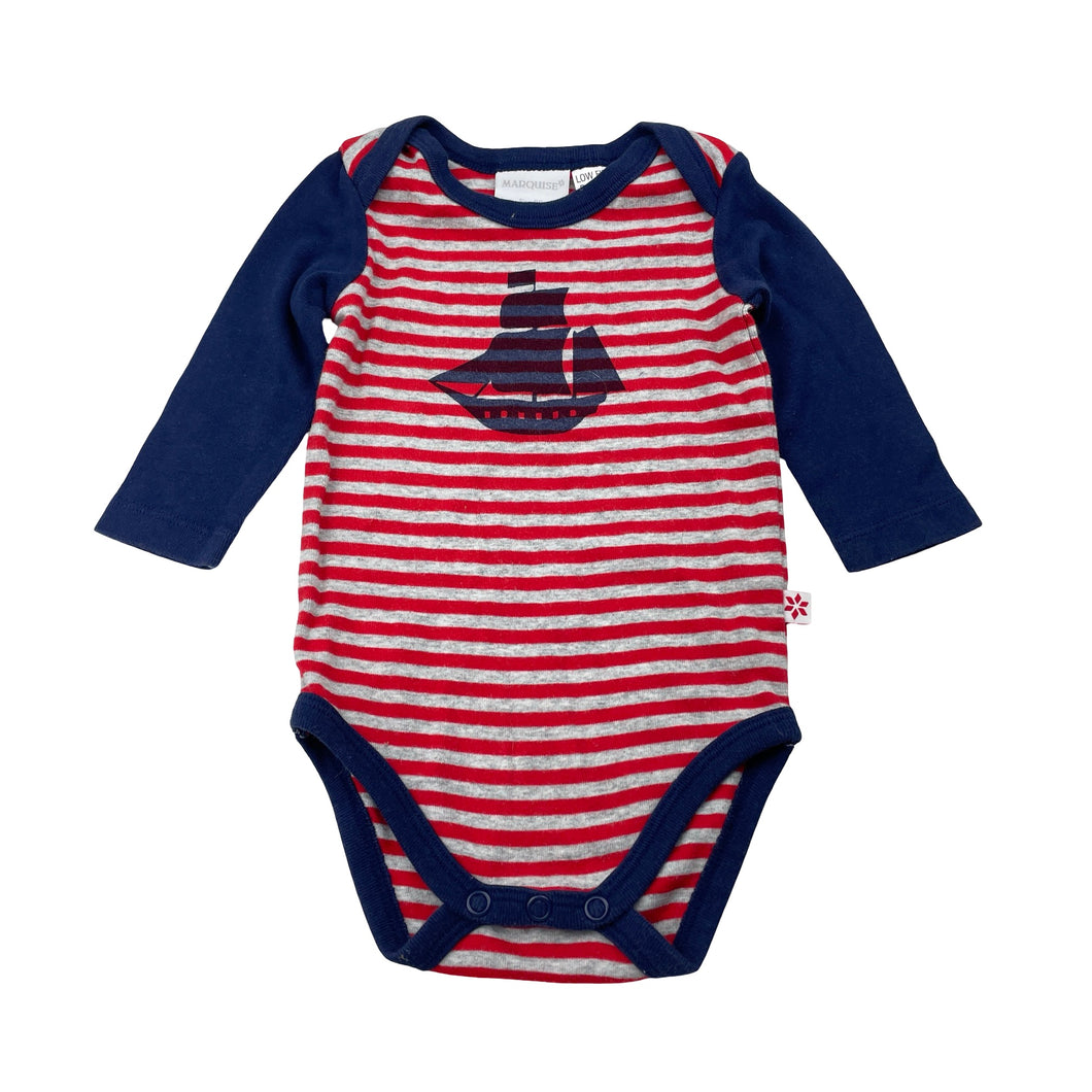 Boys Marquise, soft cotton bodysuit / romper, ship, GUC, size 00,  
