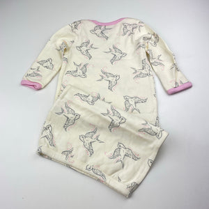 Girls TOUCHED BY NATURE, soft organic cotton sleepsack, EUC, size 000-00,  