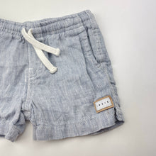 Load image into Gallery viewer, Boys Indie, blue linen shorts, elasticated, GUC, size 0,  