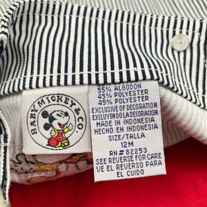 Boys Disney, Vintage Baby Mickey & Co overalls / shortalls + top, EUC, size 12 months,  